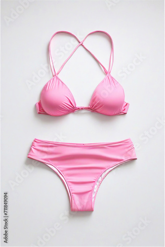 pink bra on a white background