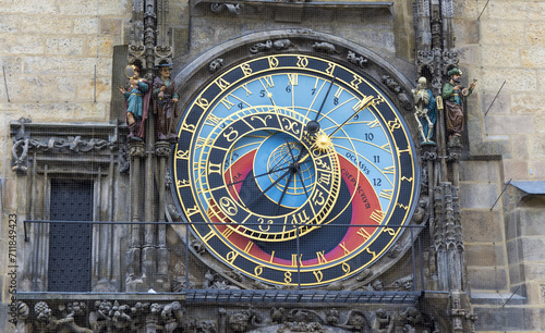 Photography Prague astronomic watch at city central square