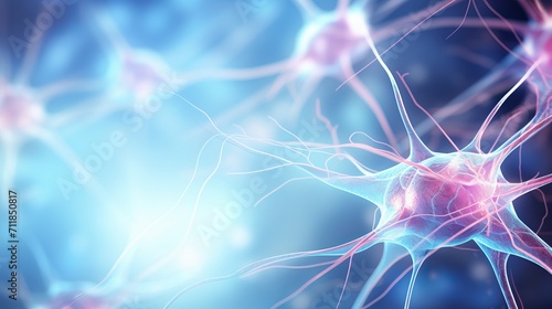 Medical background with nerve cells and neurons  neurological concepts and science illustration photo