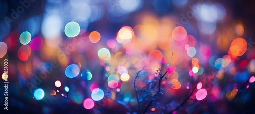Blurred bokeh background with abstract technology components and dynamic light streaks