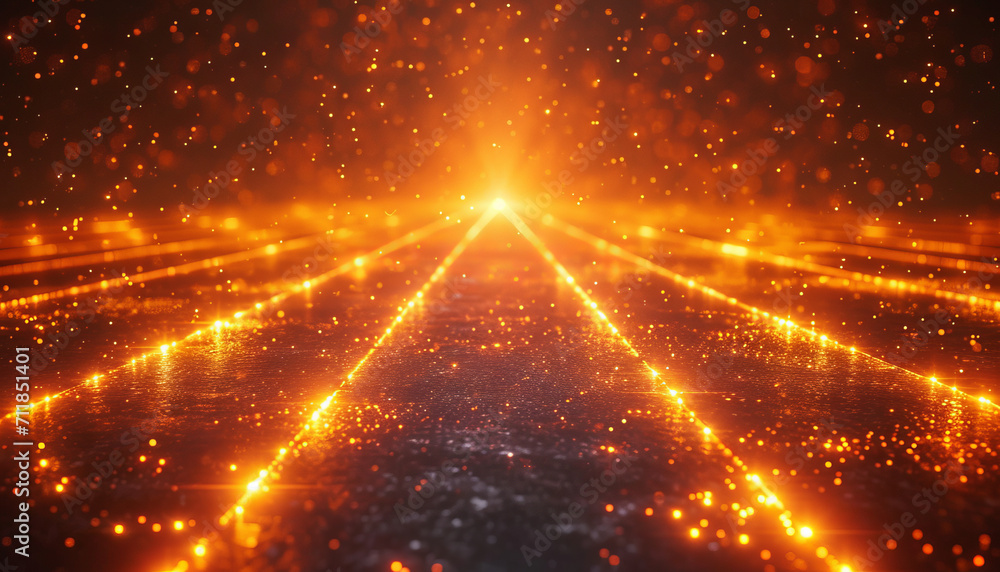 yellow laser effect neon glowing frame background. repetitive motion