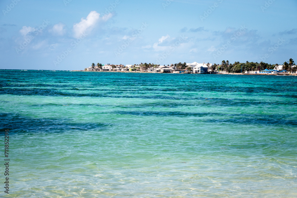 beach of San Andres island in Colombia in tourism season