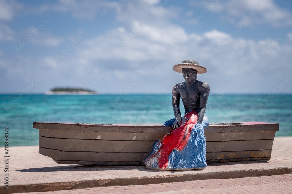 beach of San Andres island in Colombia in tourism season