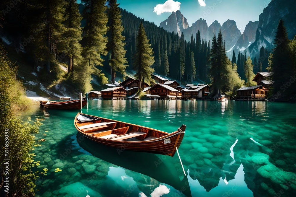boat on the lake Generated with AI.