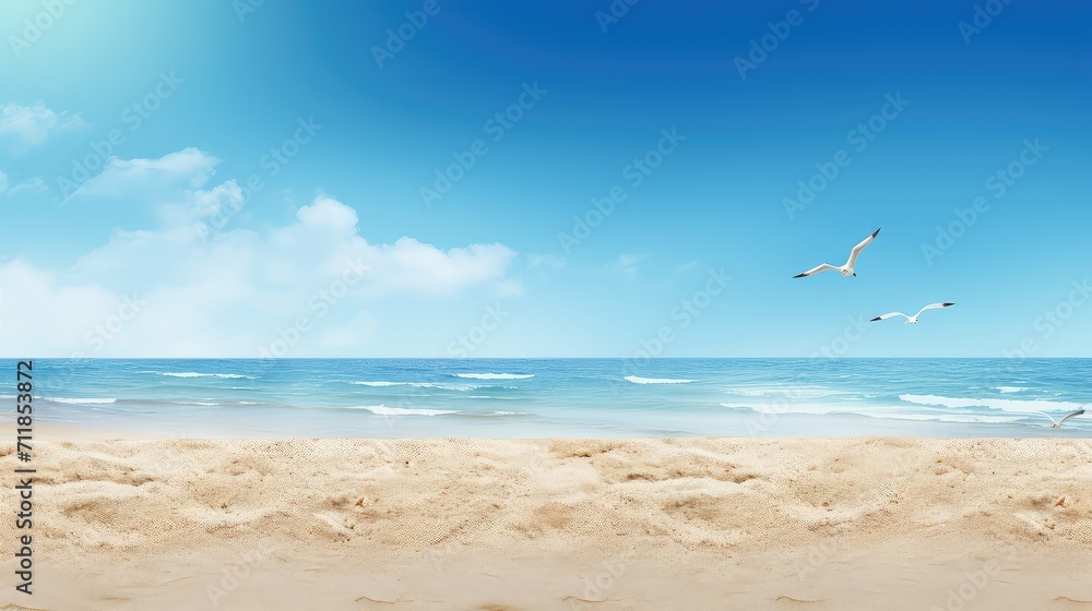 beach sand summer background illustration vacation sun, ocean waves, hot tropical beach sand summer background