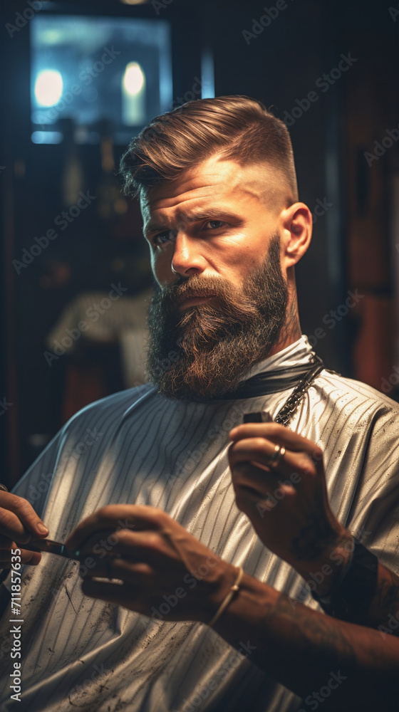 barber during men's cut barber during men's cut