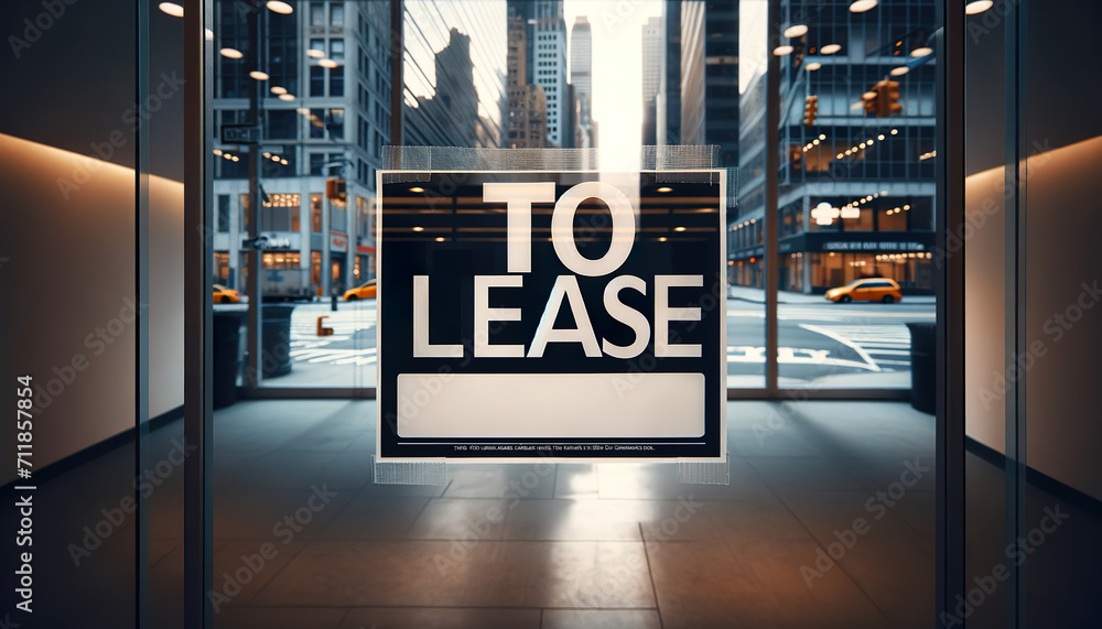 Commercial office space for lease in the city.With many continuing to work from home after the pandemic office vacancies  are expected to climb. - obrazy, fototapety, plakaty 