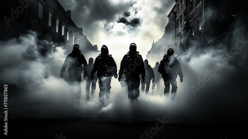 Fototapeta Naklejka Na Ścianę i Meble -  burning car, unrest, anti-government, crime