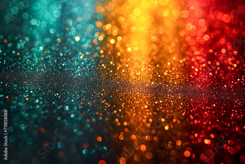 Black History Month concept. Abstract green yellow and red color glitter sparkle background. Bokeh. Space for your text. photo