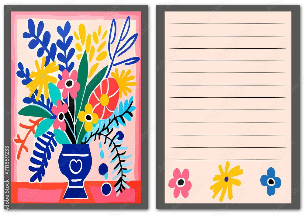 Postcard with flowers Postcard with flowers