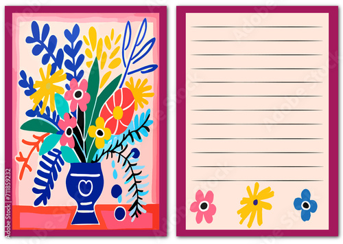 Postcard with flowers