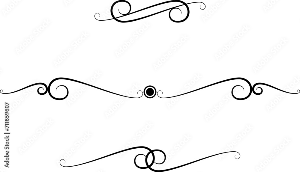 black and white set of delimiters for text, dividers black and white set of delimiters for text, dividers