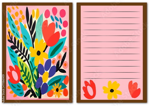 Postcard with flowers