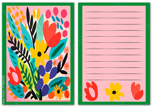 Postcard with flowers