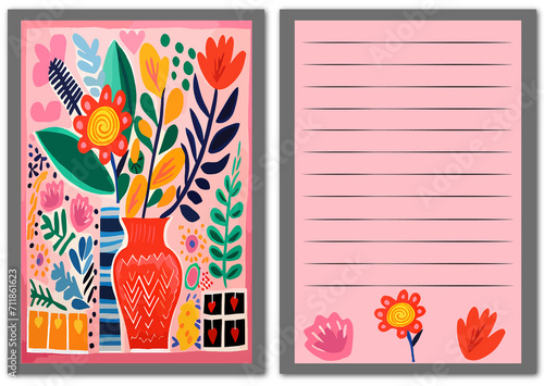 Postcard with flowers