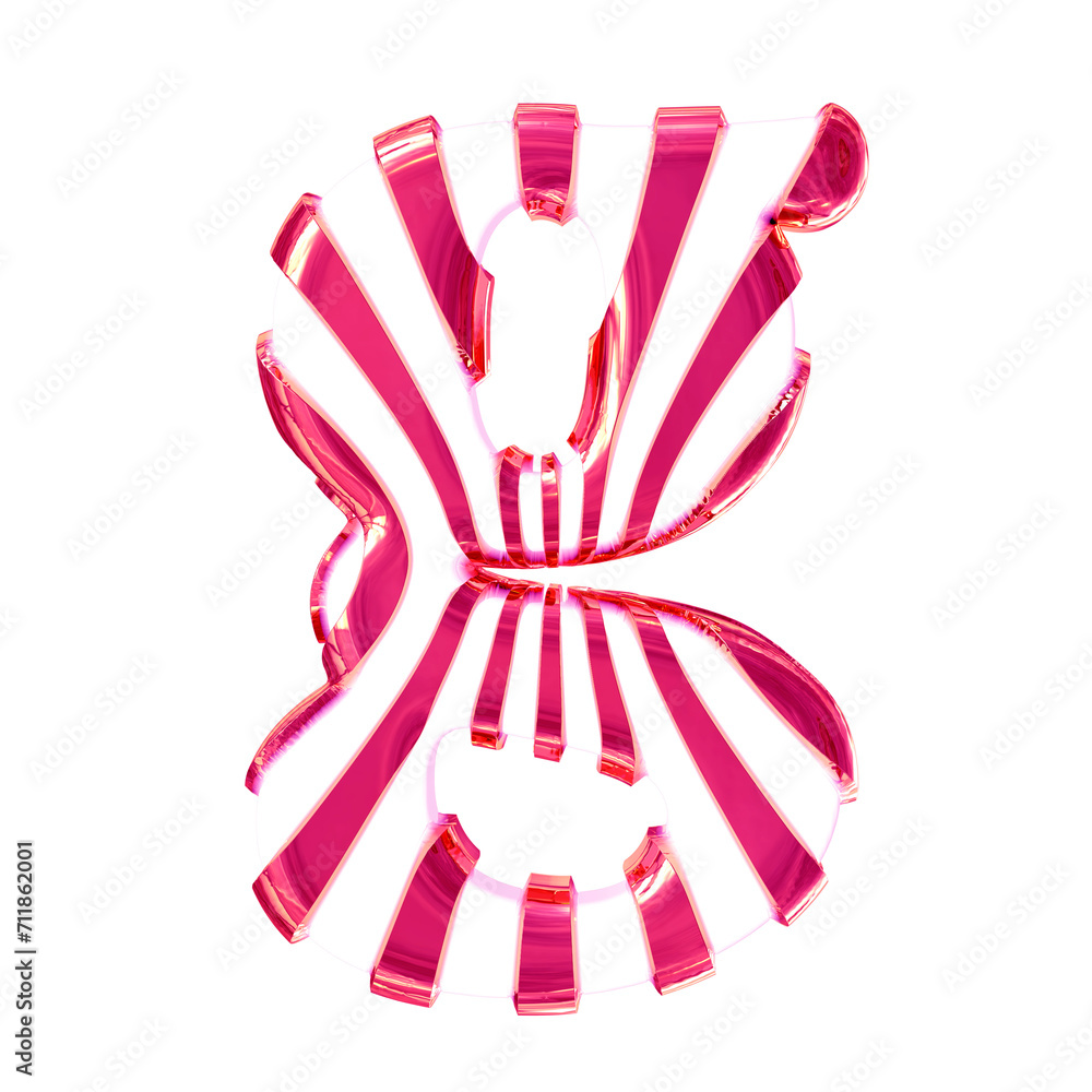 White symbol with pink thin straps. letter g White symbol with pink thin straps. letter g