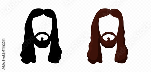 Jesus Christ face historical person silhouette vector portrait