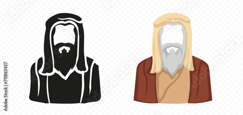 Religious Moses Bible historical person silhouette vector portrait