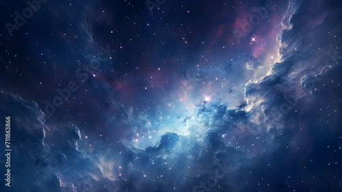 Deep Space Background adorned with Beautiful Stars and Galaxies,, 