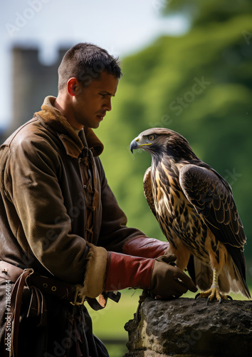 falcon and falconer, falconry, wild bird, eagle, hawk, sharp beak, claws, wings, feathers, hunting, ornithology, nature, flight, animal, pet, keen eyes