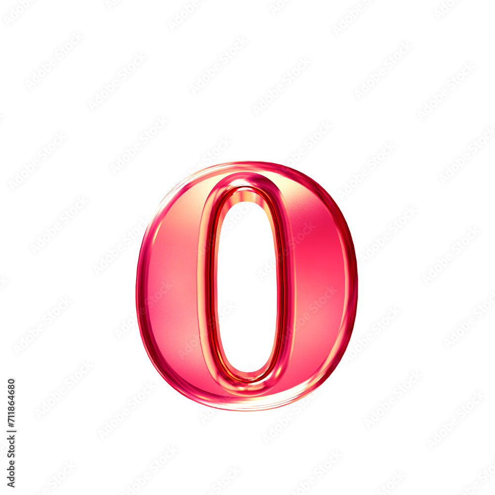 Pink symbol with bevel. letter o Pink symbol with bevel. letter o