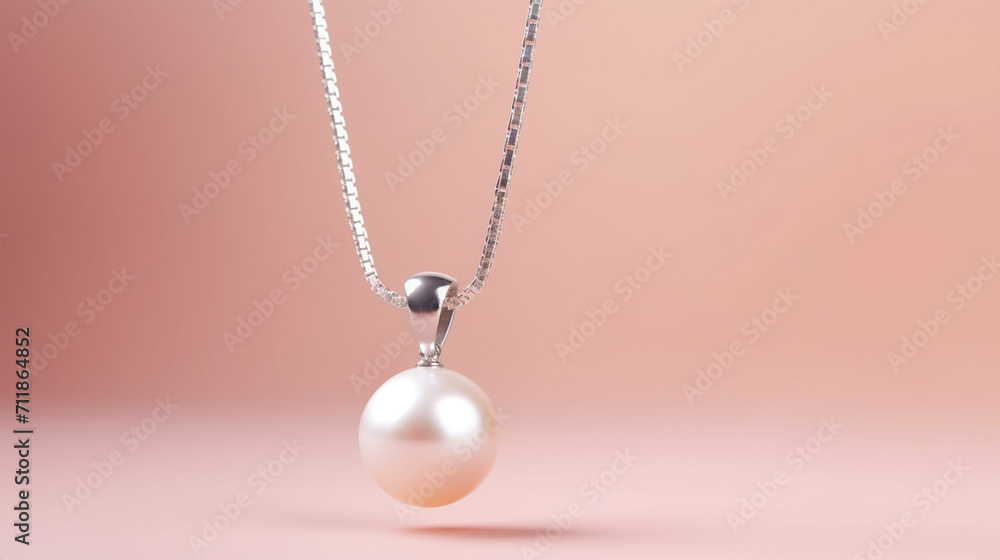 Pearl necklace displayed on figurine torso Pearl necklace displayed on figurine torso
