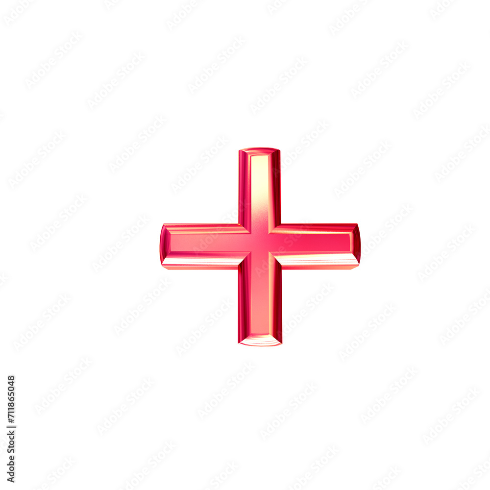 Fototapeta premium Pink symbol with bevel