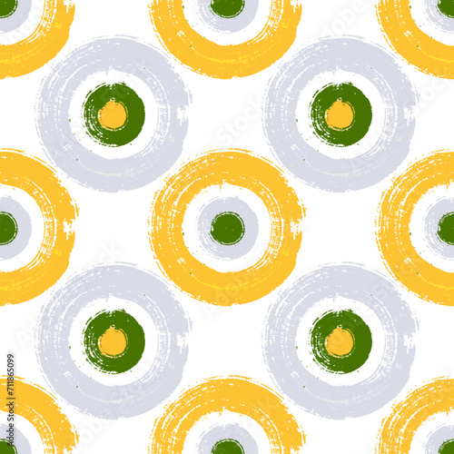 Painted round shapes seamless pattern graphic design.