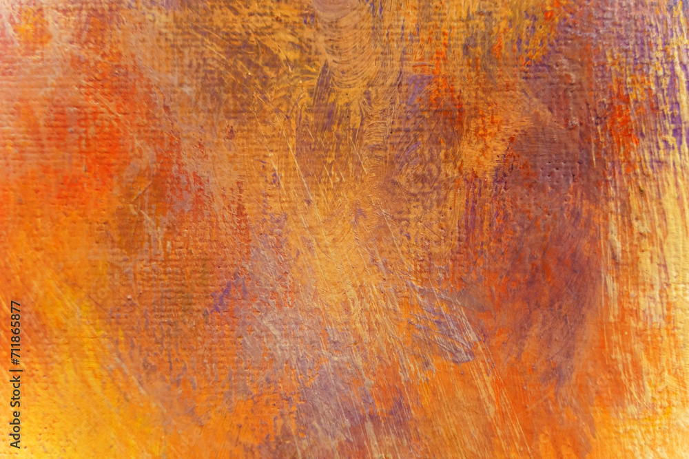Bright texture of canvas painted in orange-yellow color with shades. Bright texture of canvas painted in orange-yellow color with shades.