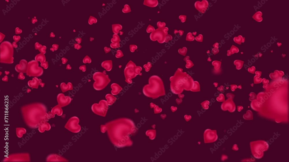 Romantic Valentine's Day background with a red flying heart in cinematic slow motion Romantic Valentine's Day background with a red flying heart in cinematic slow motion