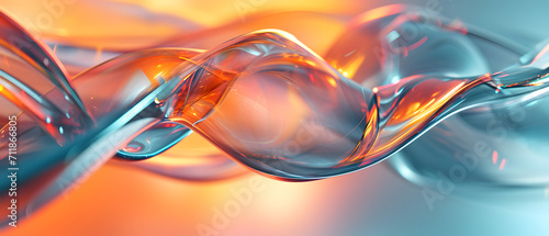 A mesmerizing burst of vibrant colors dances within the intricate curves of a crystal-clear glass sculpture, its surface rippling with delicate reflections and refracted drops of liquid, capturing th