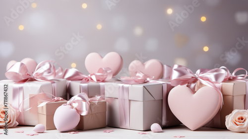 gift boxes on white background. Happy womens day. Happy Mothers day