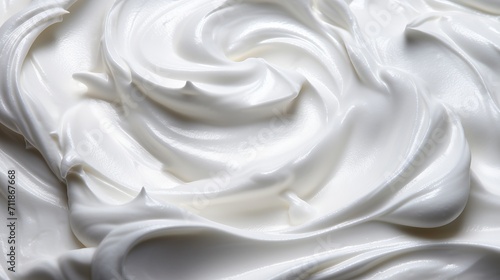 Delicious and creamy vanilla yogurt close up on a white background, ideal for healthy snack concepts photo