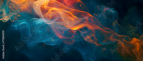 Captivating swirls of hazy smoke dance in the light, creating an abstract and mysterious scene © Daniel