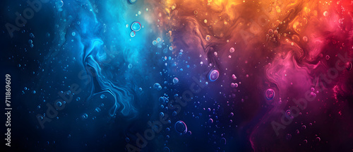 Vibrant bubbles float in a kaleidoscope of colors  creating a mesmerizing scene in a cosmic realm