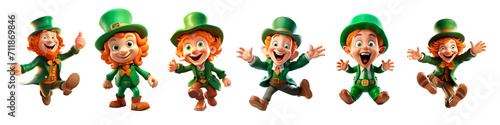 Leprechauns with money . Dwarves with money. Heroes of St. Patrick's Day. Luck, winnings, St. Patrick's Day lottery. Clipart on a transparent background