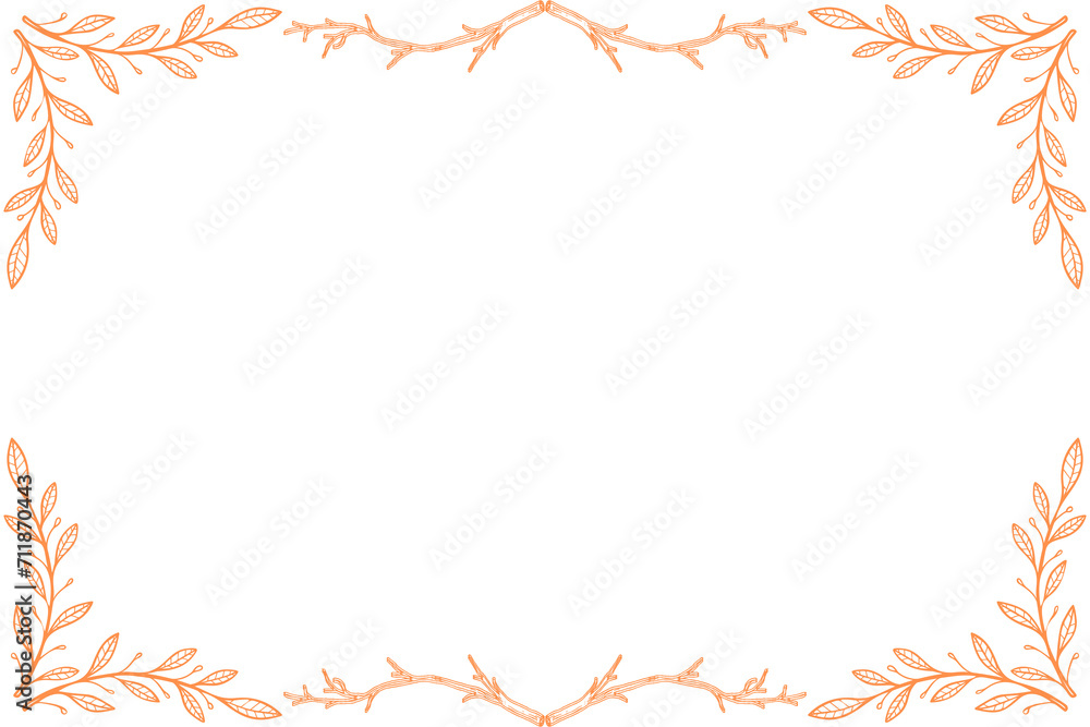 Floral simple vertical border and Frame, Transparent border