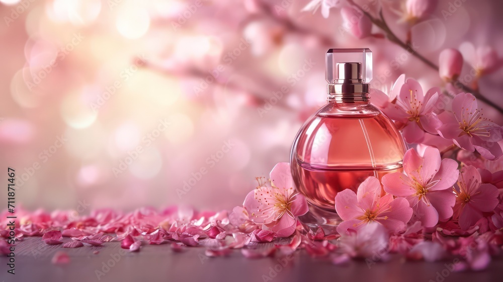 Luxurious and modern perfume background with copy space, showcasing an elegant glass bottle against an appealing backdrop for a feminine touch.
Luxurious and modern perfume background with copy space, showcasing an elegant glass bottle against an appealing backdrop for a feminine touch.