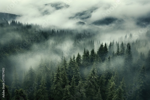 Misty Mountains and Trees © duyina1990