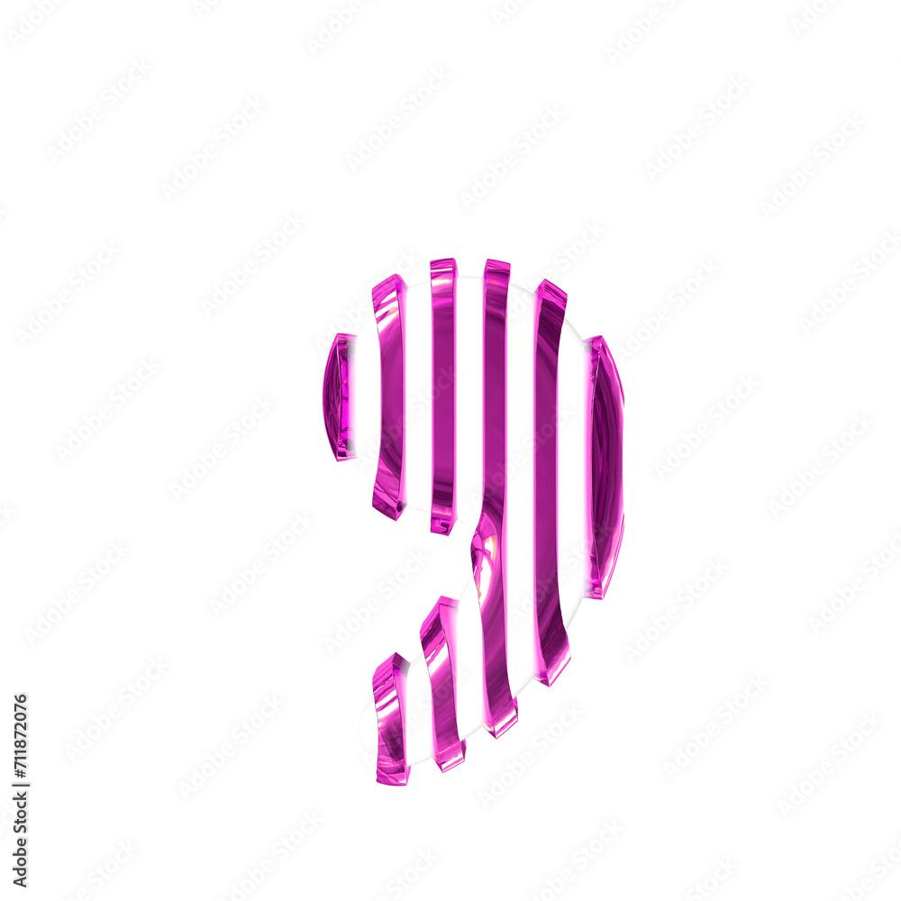 White symbol with purple vertical ultra thin straps White symbol with purple vertical ultra thin straps