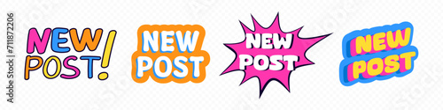 New post social media handwritten typography sticker