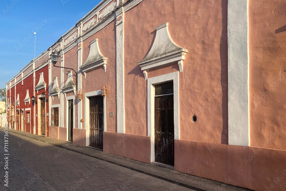 Valladolid, Yucatan, Mexico, Colorful colonial architecture in the street, Editorial only.