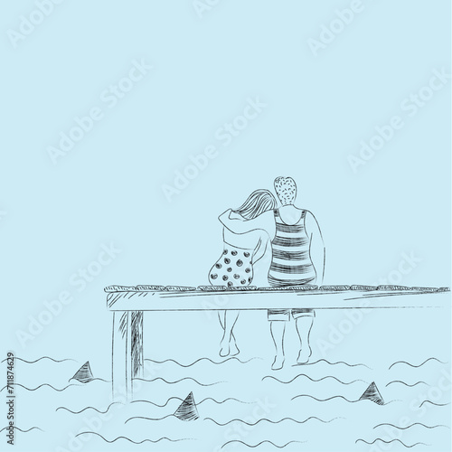 Couple on the sea
