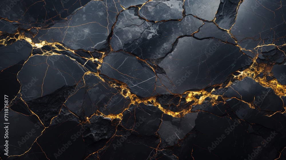 Abstract black marble background with golden veins pain	
 - obrazy, fototapety, plakaty 