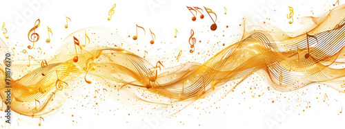 Golden musical wave representing rhythm and movement in music.