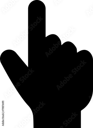 hand with index finger icon in flat style. isolated on transparent background Number 1 one sports fan foam hand with raising forefinger point note, click finger icon vector for apps website