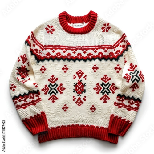 Traditional patterned sweater, a festive and cozy winter garment.