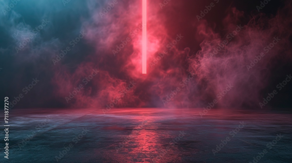 Neon abstract scene background with smoke, concrete, reflection. Neon abstract scene background with smoke, concrete, reflection.