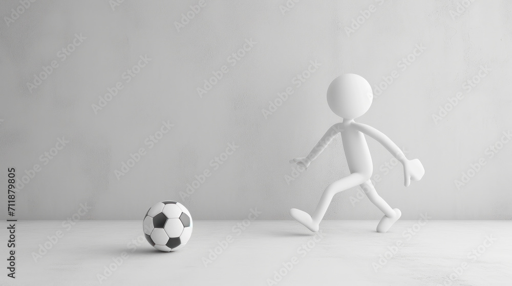 Kick of Creativity: White Stick Figure Scores in Concrete Arena. Generative AI Kick of Creativity: White Stick Figure Scores in Concrete Arena. Generative AI