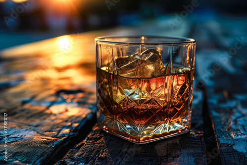 A whiskey on the rocks